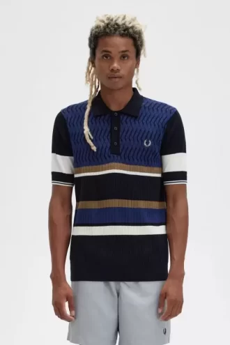 Argyle Panel Knitted Men’s Shirt
