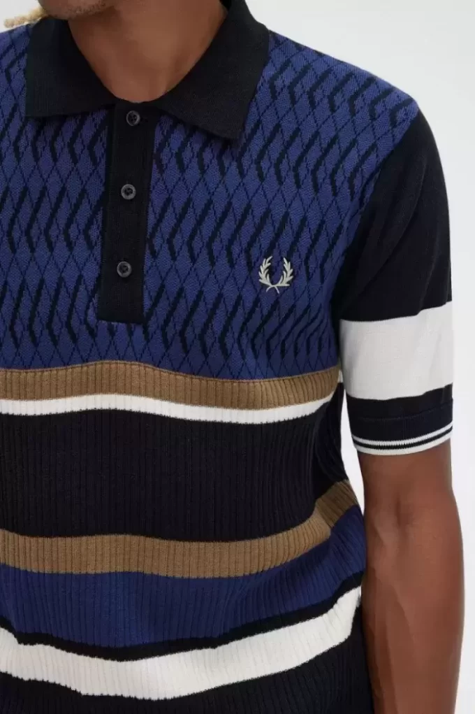 Argyle Panel Knitted Men’s Shirt Argyle Panel Knitted Men’s Shirt