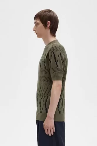 Argyle Panel Knitted Men’s T-Shirt