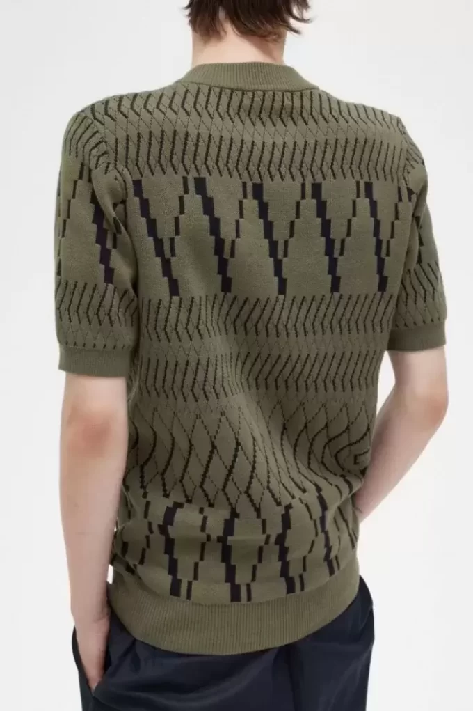 Argyle Panel Knitted Men’s T-Shirt Argyle Panel Knitted Men’s T-Shirt