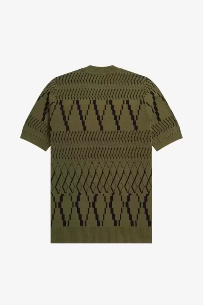 Argyle Panel Knitted Men’s T-Shirt Argyle Panel Knitted Men’s T-Shirt