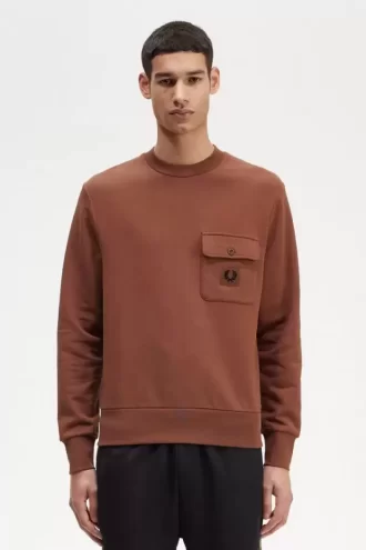 Badge Detail Crew Neck Men’s Sweatshirts