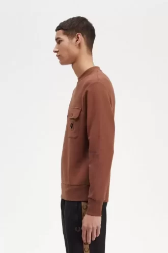 Badge Detail Crew Neck Men’s Sweatshirts