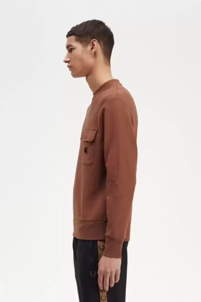 Badge Detail Crew Neck Men’s Sweatshirts