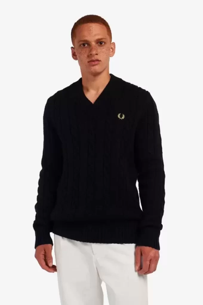 Cable Knit V Neck Men’s Jumper Cable Knit V Neck Men’s Jumper