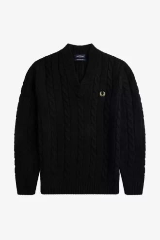 Cable Knit V Neck Men’s Jumper