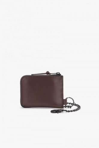 Chain Detail Leather Zip Around Bags Chain Detail Leather Zip Around Bags