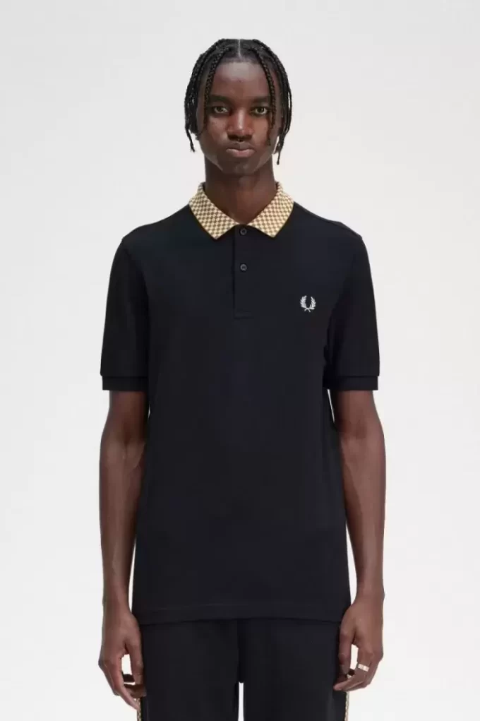 Chequerboard Collar Men’s Polo Shirt Chequerboard Collar Men’s Polo Shirt
