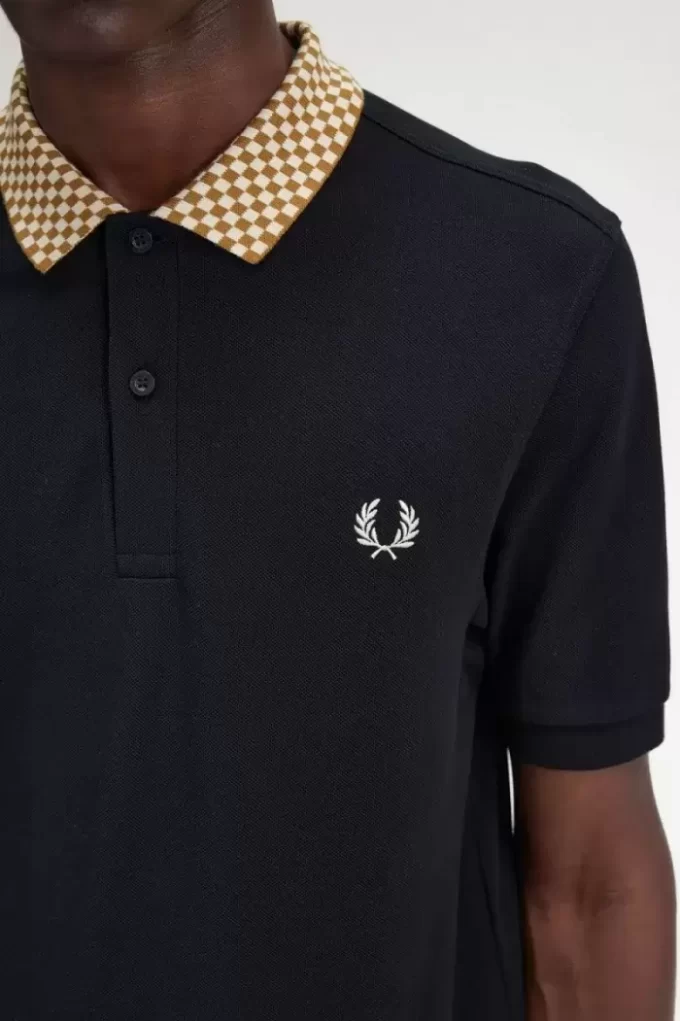 Chequerboard Collar Men’s Polo Shirt Chequerboard Collar Men’s Polo Shirt