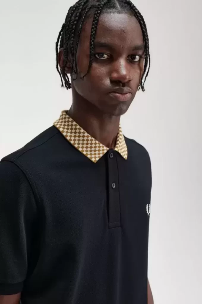 Chequerboard Collar Men’s Polo Shirt Chequerboard Collar Men’s Polo Shirt