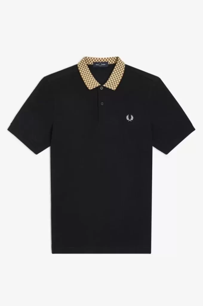 Chequerboard Collar Men’s Polo Shirt Chequerboard Collar Men’s Polo Shirt