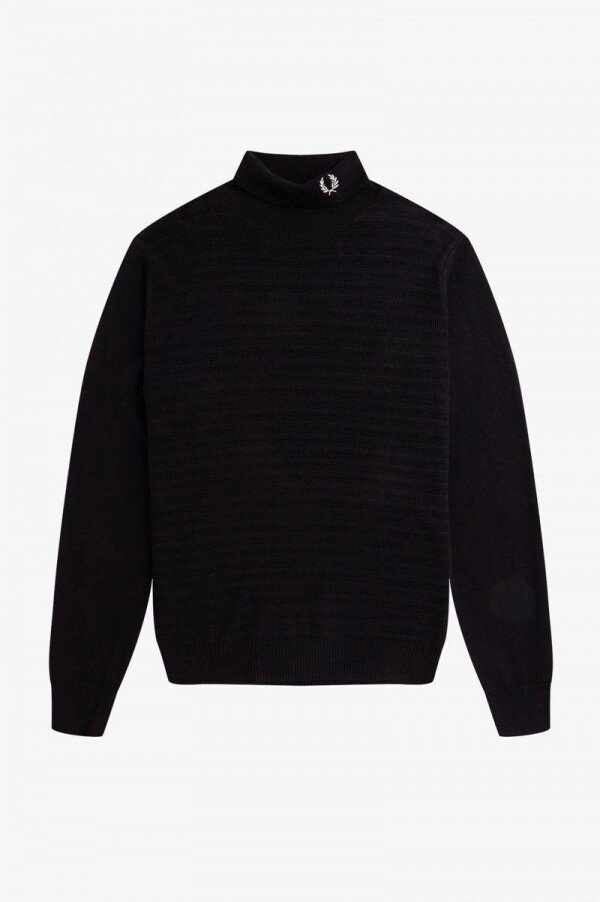 Chevron Textured Roll Neck Jumper Knitwear Chevron Textured Roll Neck Jumper Knitwear