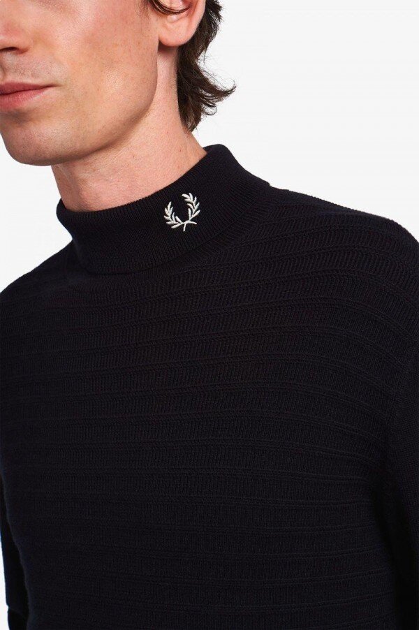 Chevron Textured Roll Neck Jumper Knitwear Chevron Textured Roll Neck Jumper Knitwear