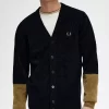Colour Block Chenille Men’s Cardigan Colour Block Chenille Men’s Cardigan