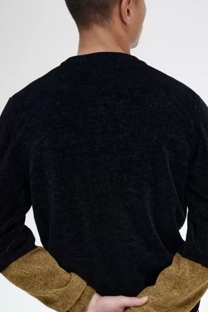 Colour Block Chenille Men’s Cardigan Colour Block Chenille Men’s Cardigan