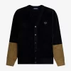 Colour Block Chenille Men’s Cardigan Colour Block Chenille Men’s Cardigan