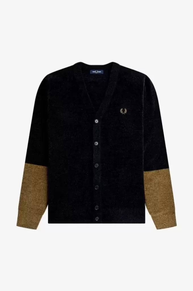 Colour Block Chenille Men’s Cardigan Colour Block Chenille Men’s Cardigan