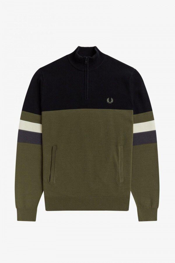 Colour Block Half-Zip Jumper Knitwear Colour Block Half-Zip Jumper Knitwear