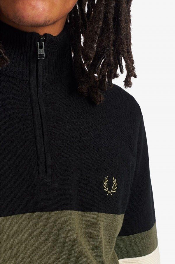 Colour Block Half-Zip Jumper Knitwear Colour Block Half-Zip Jumper Knitwear