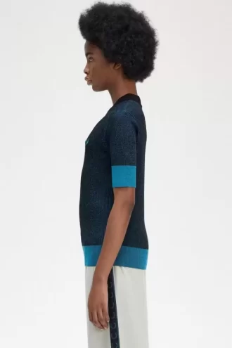Contrast Rib Short Sleeve Women’s Jumper