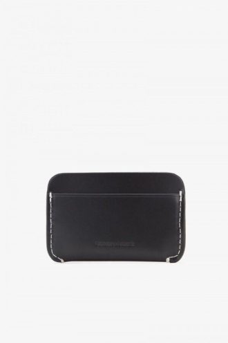 Contrast Trim Leather Card Bags