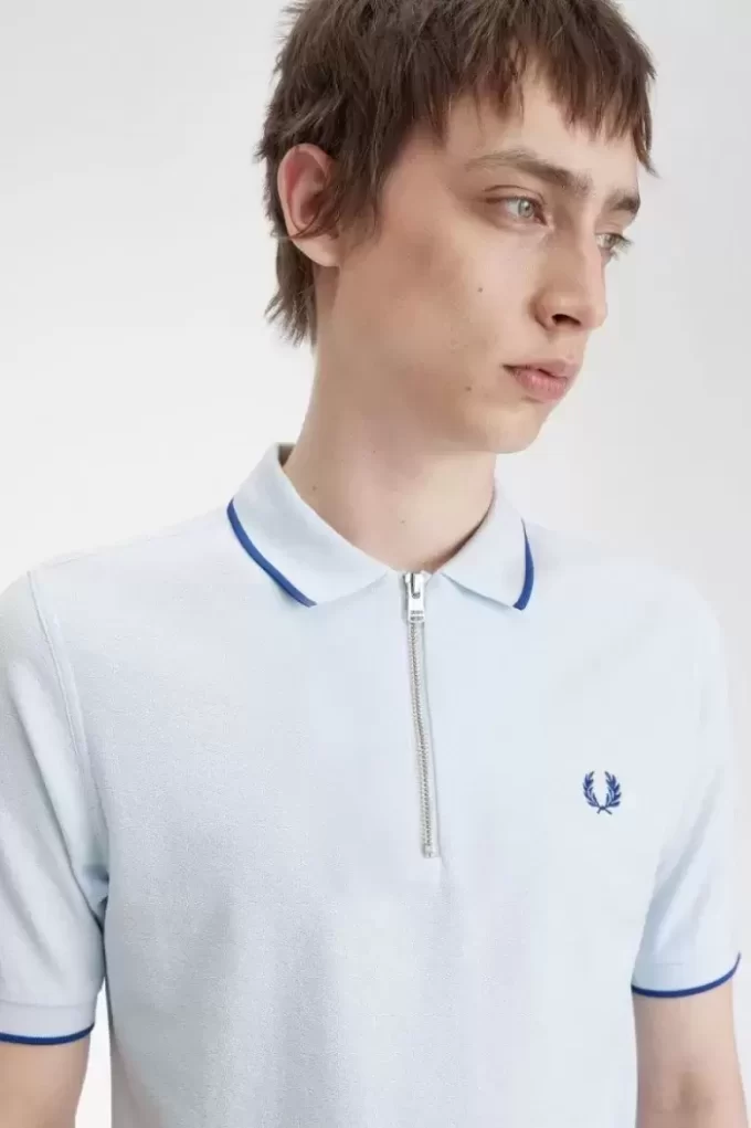 Crepe Pique Zip Neck Men’s Polo Shirt Crepe Pique Zip Neck Men’s Polo Shirt