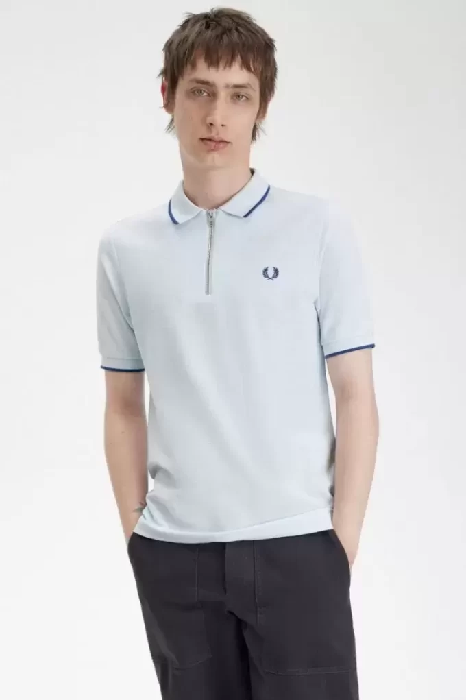 Crepe Pique Zip Neck Men’s Polo Shirt Crepe Pique Zip Neck Men’s Polo Shirt