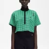Cropped Gingham Piqué Women’s Polo Shirt Cropped Gingham Piqué Women’s Polo Shirt