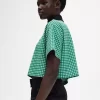 Cropped Gingham Piqué Women’s Polo Shirt Cropped Gingham Piqué Women’s Polo Shirt