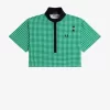 Cropped Gingham Piqué Women’s Polo Shirt Cropped Gingham Piqué Women’s Polo Shirt