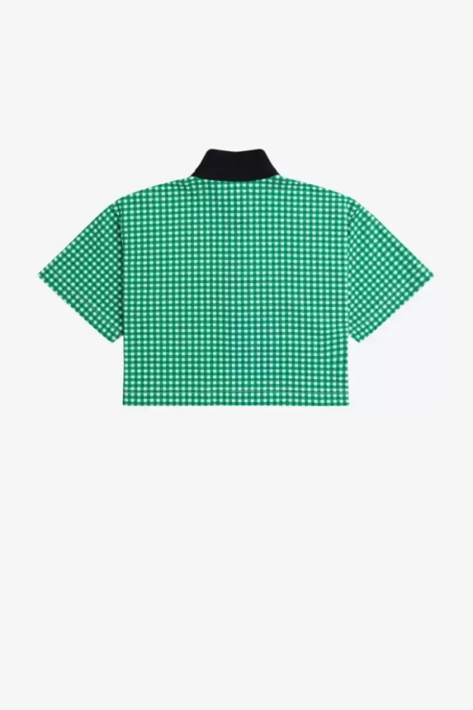 Cropped Gingham Piqué Women’s Polo Shirt Cropped Gingham Piqué Women’s Polo Shirt