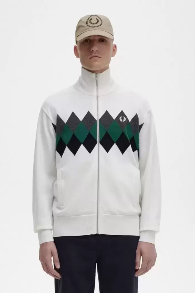 Diamond Intarsia Men’s Cardigan Diamond Intarsia Men’s Cardigan