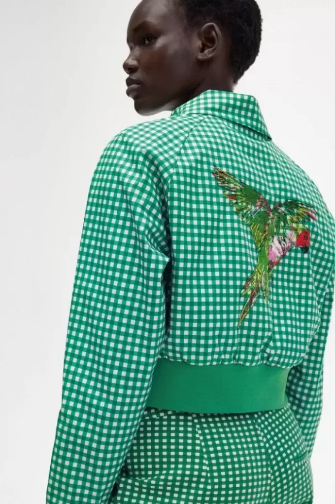 Embroidered Gingham Women’s Jackets Embroidered Gingham Women’s Jackets