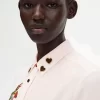Embroidered Tie-Front Women’s Shirt