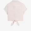 Embroidered Tie-Front Women’s Shirt
