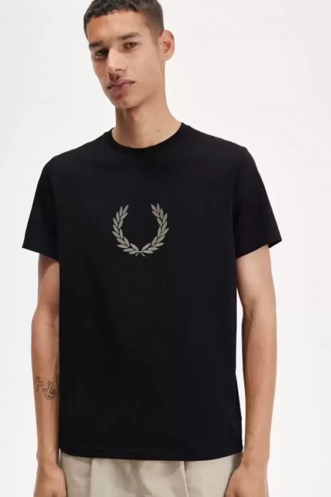 Flocked Laurel Wreath Men’s T-Shirt Flocked Laurel Wreath Men’s T-Shirt