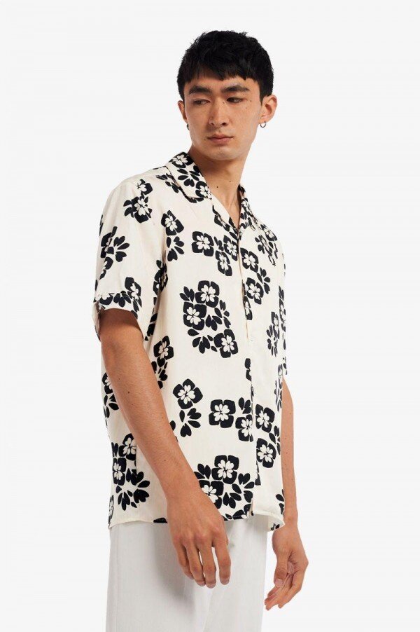 Floral Print Revere Collar Shirts Floral Print Revere Collar Shirts