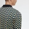 Glitch Chequerboard Knitted Men’s Shirt Glitch Chequerboard Knitted Men’s Shirt