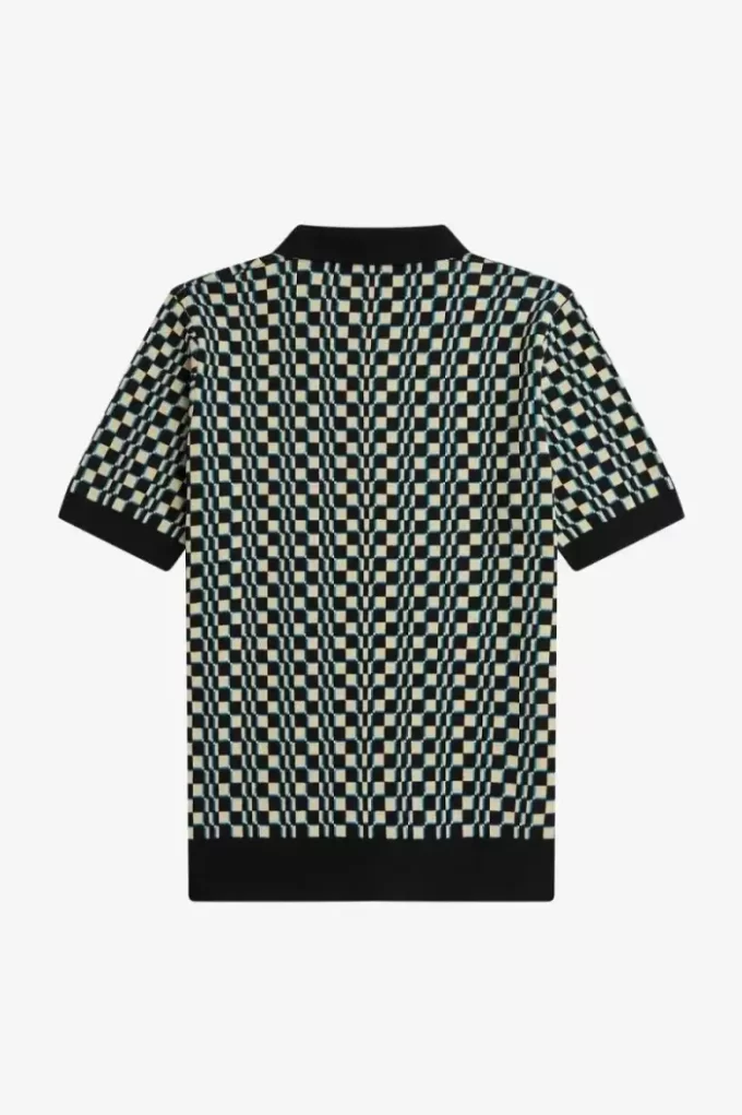 Glitch Chequerboard Knitted Men’s Shirt Glitch Chequerboard Knitted Men’s Shirt