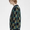 Glitch Chequerboard Men’s Cardigan Glitch Chequerboard Men’s Cardigan