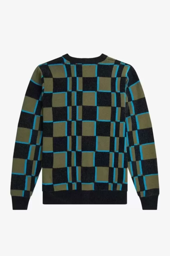 Glitch Chequerboard Men’s Cardigan Glitch Chequerboard Men’s Cardigan