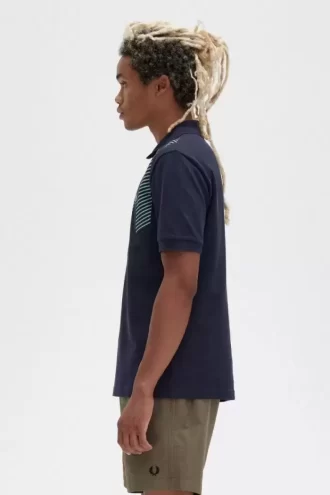 Glitch Stripe Men’s Polo Shirt Glitch Stripe Men’s Polo Shirt