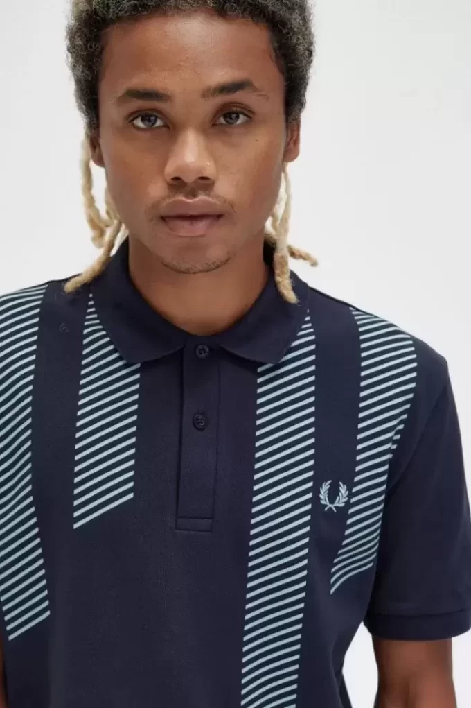 Glitch Stripe Men’s Polo Shirt Glitch Stripe Men’s Polo Shirt