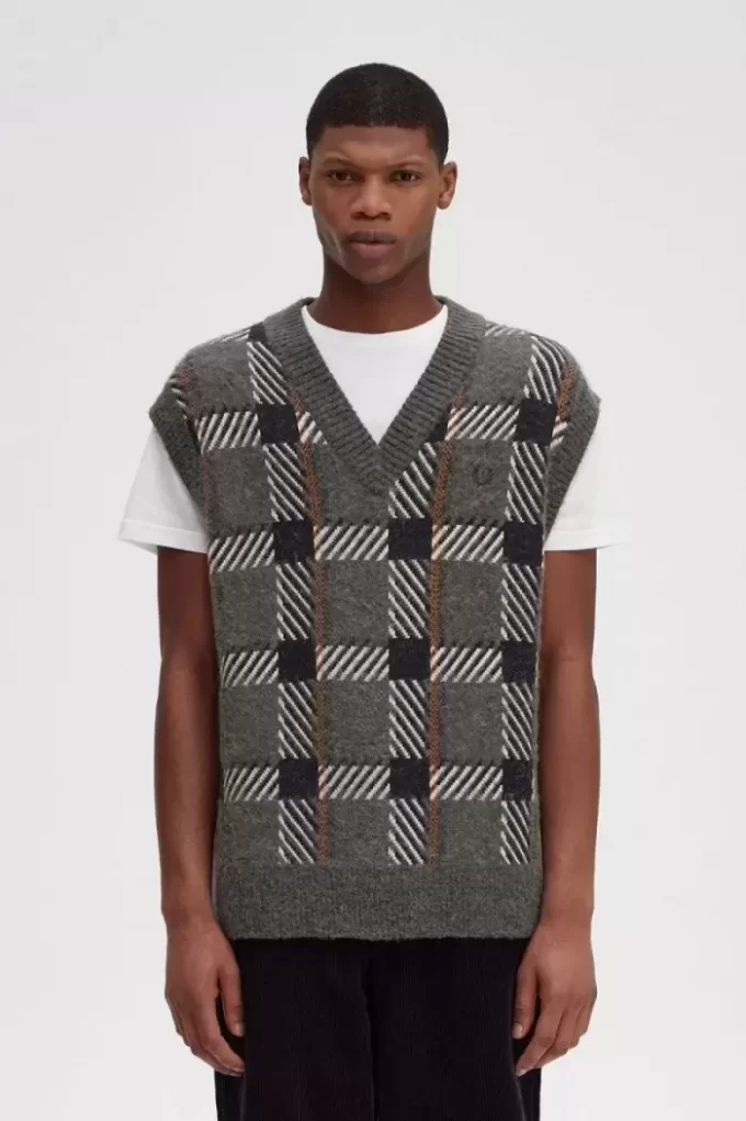 Glitch Tartan Knitted Men’s Tanks Glitch Tartan Knitted Men’s Tanks