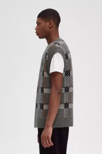 Glitch Tartan Knitted Men’s Tanks