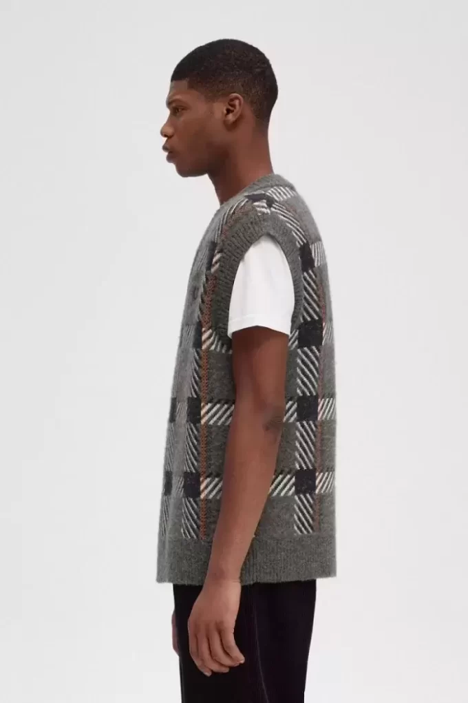 Glitch Tartan Knitted Men’s Tanks Glitch Tartan Knitted Men’s Tanks