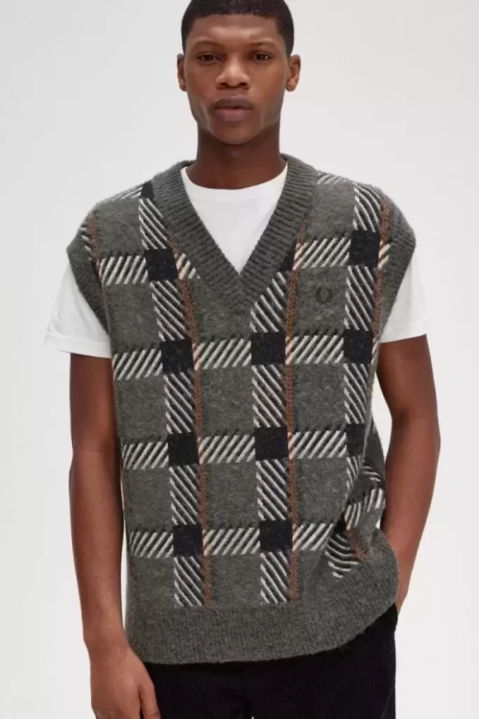 Glitch Tartan Knitted Men’s Tanks Glitch Tartan Knitted Men’s Tanks