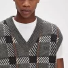Glitch Tartan Knitted Men’s Tanks Glitch Tartan Knitted Men’s Tanks
