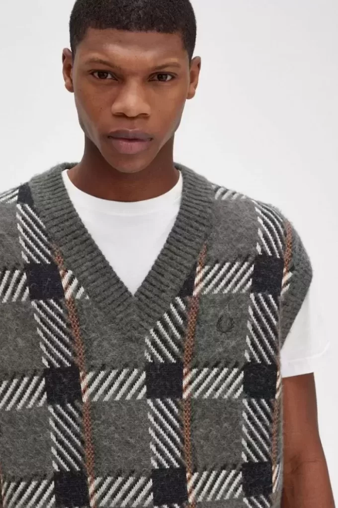 Glitch Tartan Knitted Men’s Tanks Glitch Tartan Knitted Men’s Tanks
