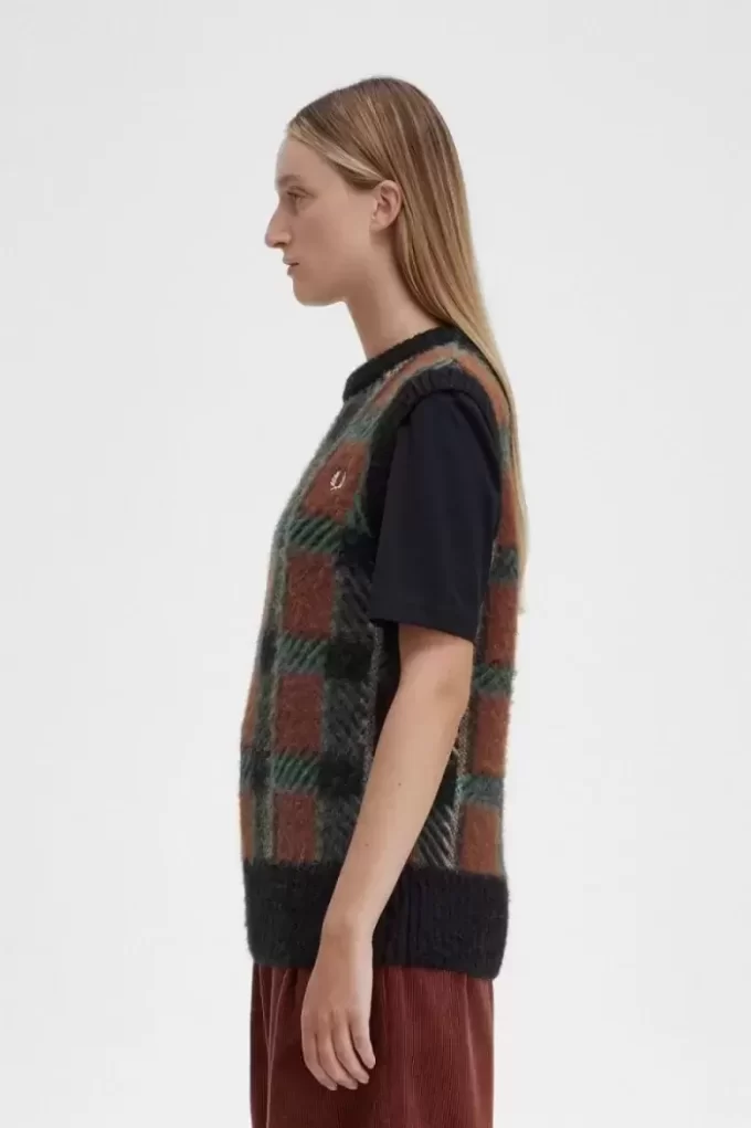 Glitch Tartan Knitted Women’s Tanks Glitch Tartan Knitted Women’s Tanks